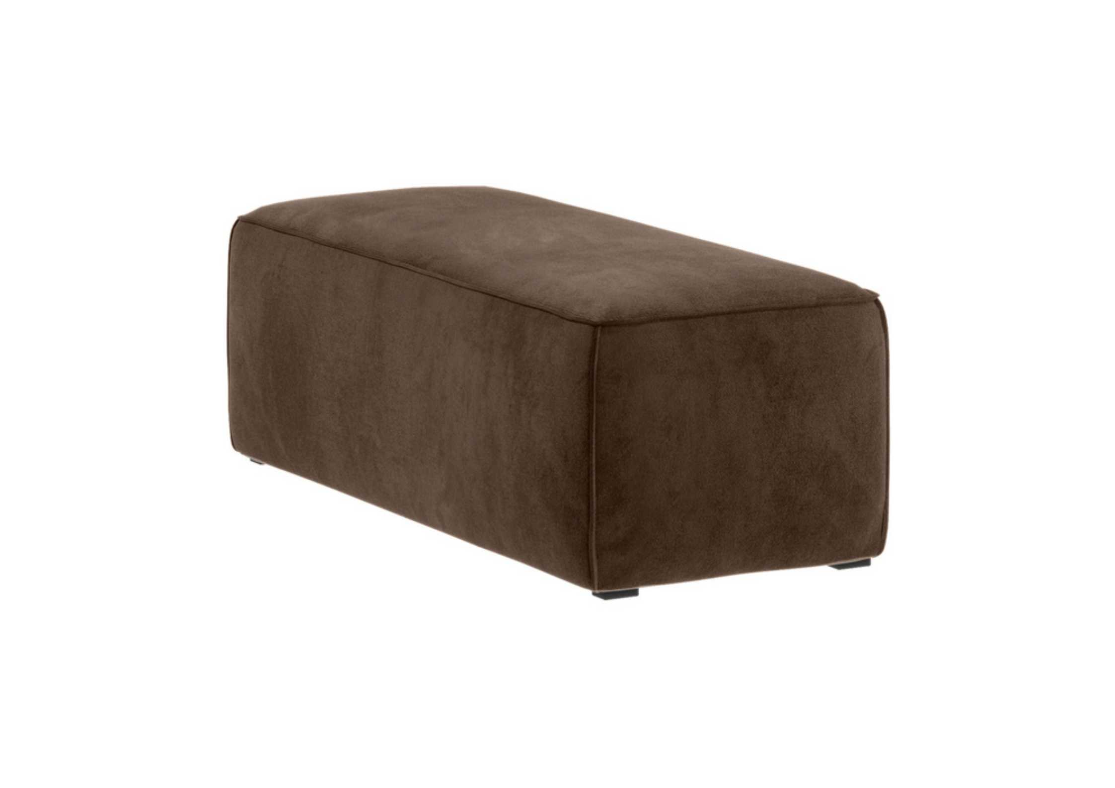 Brązowa pufa z przeszyciami